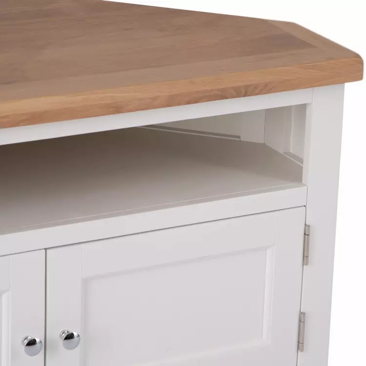 Corner tv unit white deals and oak